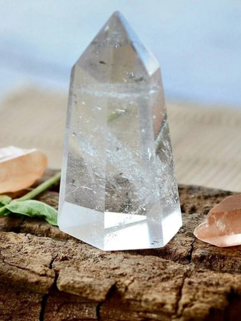 Clear & Orange Crystal Point Decor